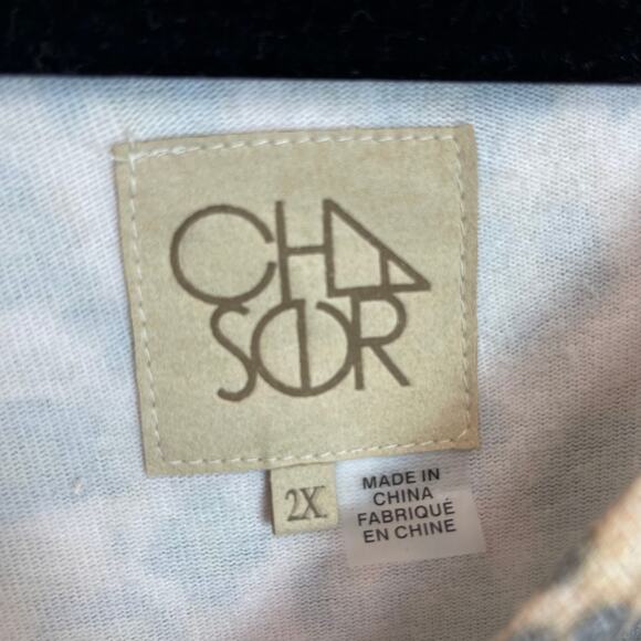 Chaser Womens 2X Animal Print Tunic Sweatshirt SOFT Crewneck Jaguar Leopard - Picture 4 of 7